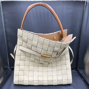 Tory Burch Radziwill Woven Leather Large Handbag